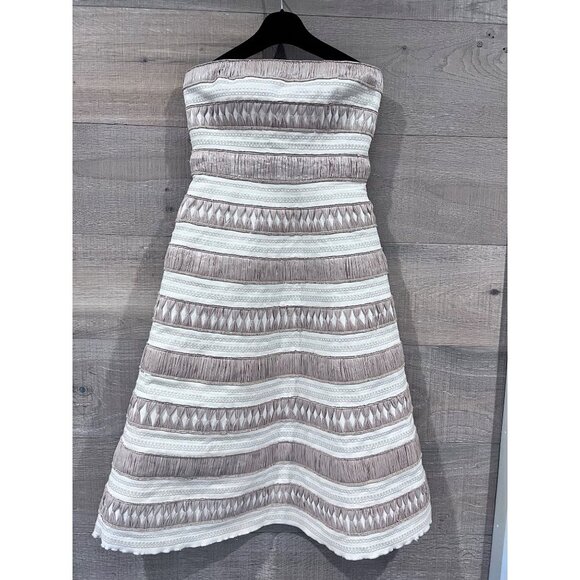 Lafayette 148 New York Austin Raffia Embellished Cotton Dress Size 2 - Picture 8 of 13